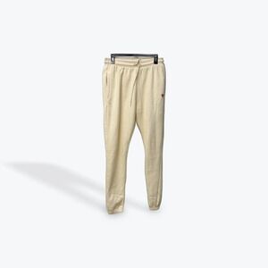 WRLDINVSN Mens Cream Fleece‎ Jogger Sweatpants XL Red Logo Streetwear